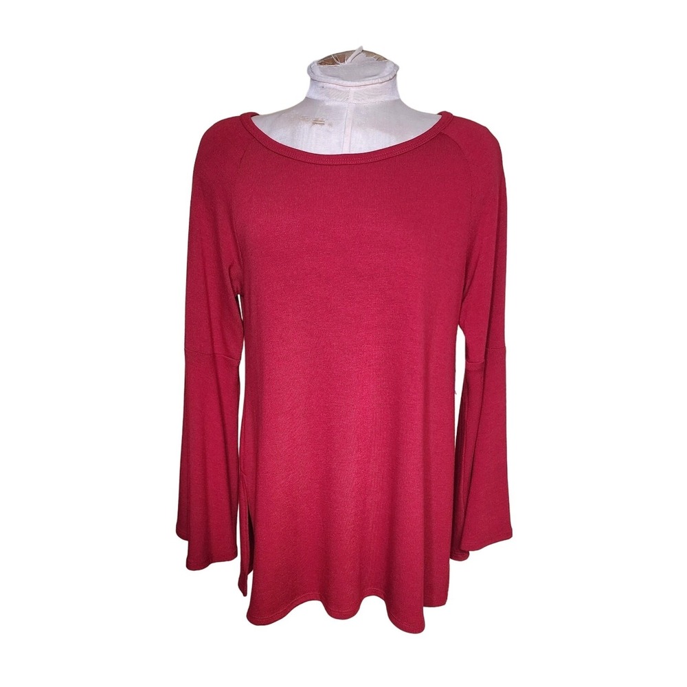 Red sweater bell sleeve Karen Kane Womens lightweigh USA NWT size Large